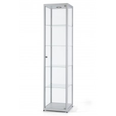 Vitrine 200x50x50cm zilver geanodiseerd Vitrine 200x50x50cm zilver geanodiseerd